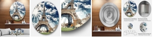 Design Art Designart 'Magnificent Paris Eiffel Towerview' Skyline Photography Circle Metal Wall Art - 23" x 23"